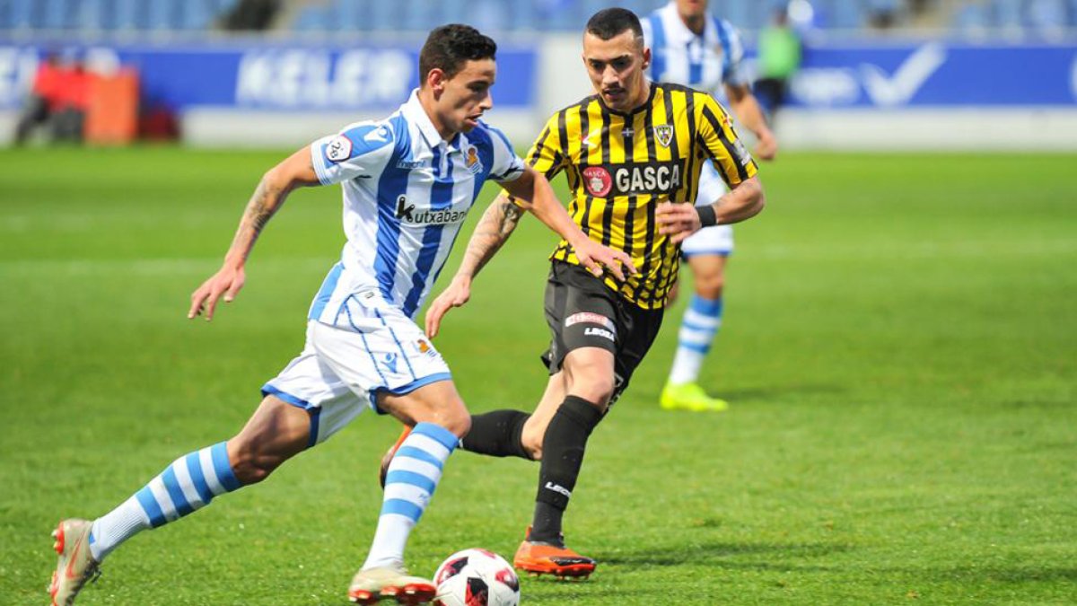 Antonio Sánchez en un partido con el Barakaldo.