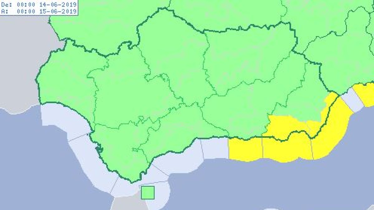 Aviso amarillo por vientos y fenómenos costeros en gran parte de la provincia.