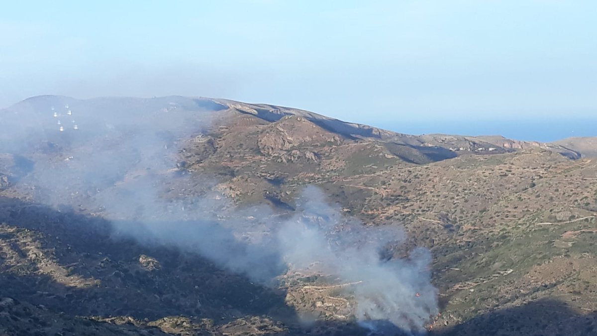 Imagen difundida por el Infoca de la zona afectada por el fuego.