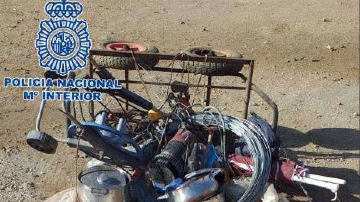 Material robado y recuperado por la Policía Nacional.