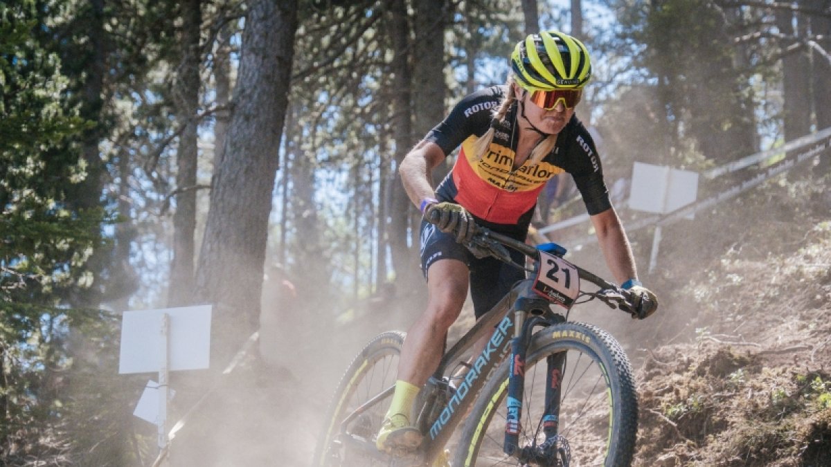 La campeona en acción.