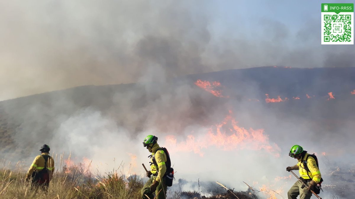 Fuego en el paraje de Hirmes en Berja. Foto de la cuenta de Twitter del Plan Infoca.