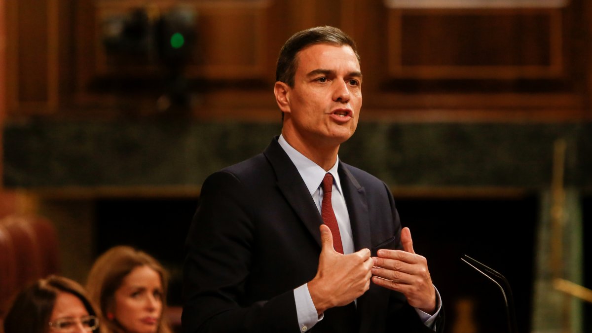 Pedro Sánchez, ayer en el Pleno de investidura.