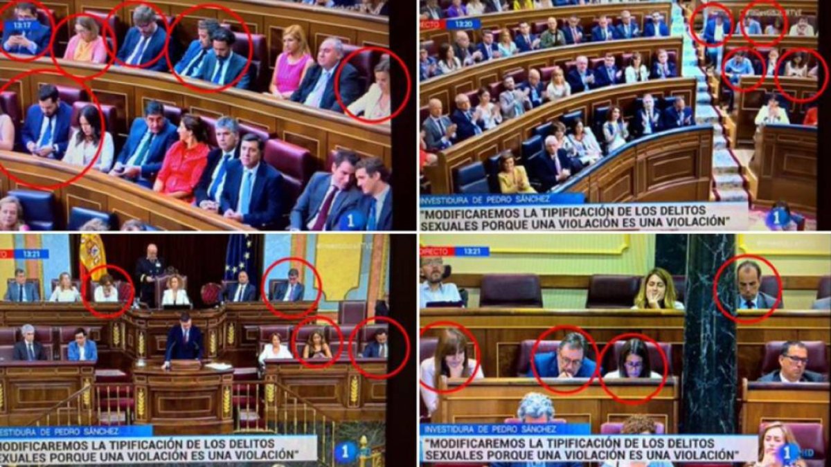 El uso de móviles durante la sesión de investidura / Twitter @Jagospierre