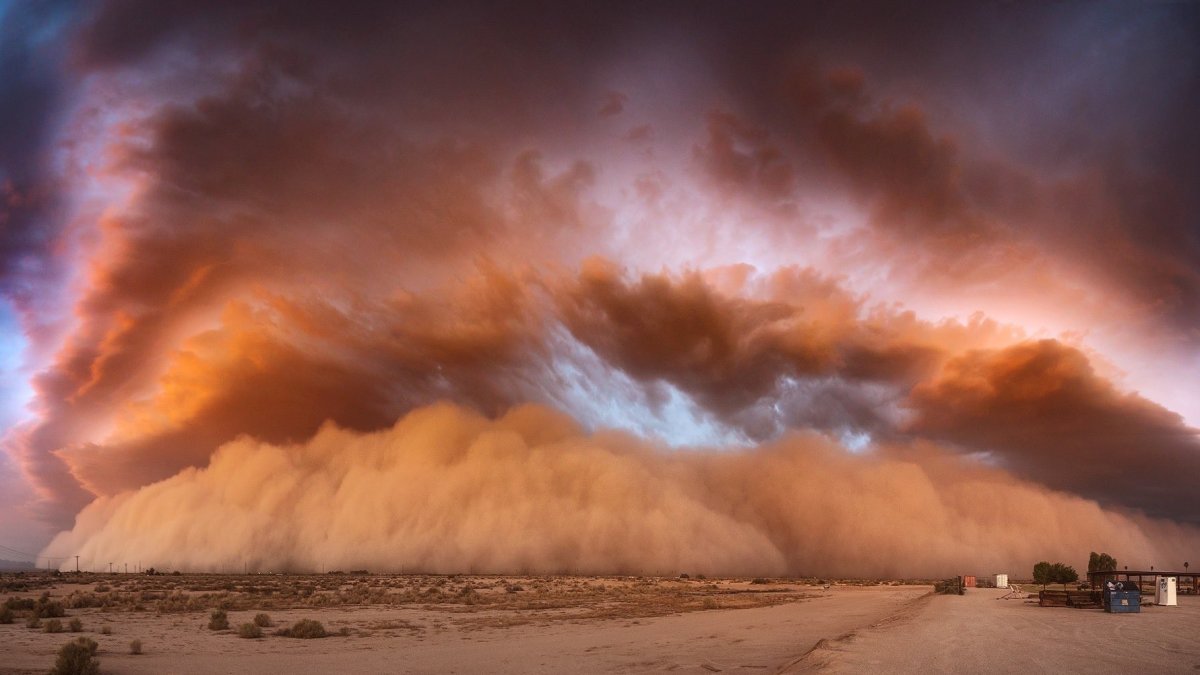 Imagen de una tormenta de arena en el Desierto de Tabernas.