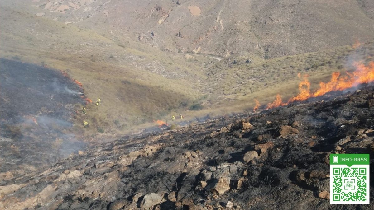 Foto del Twitter del Plan Infoca del incendio en Huércal de Almería.