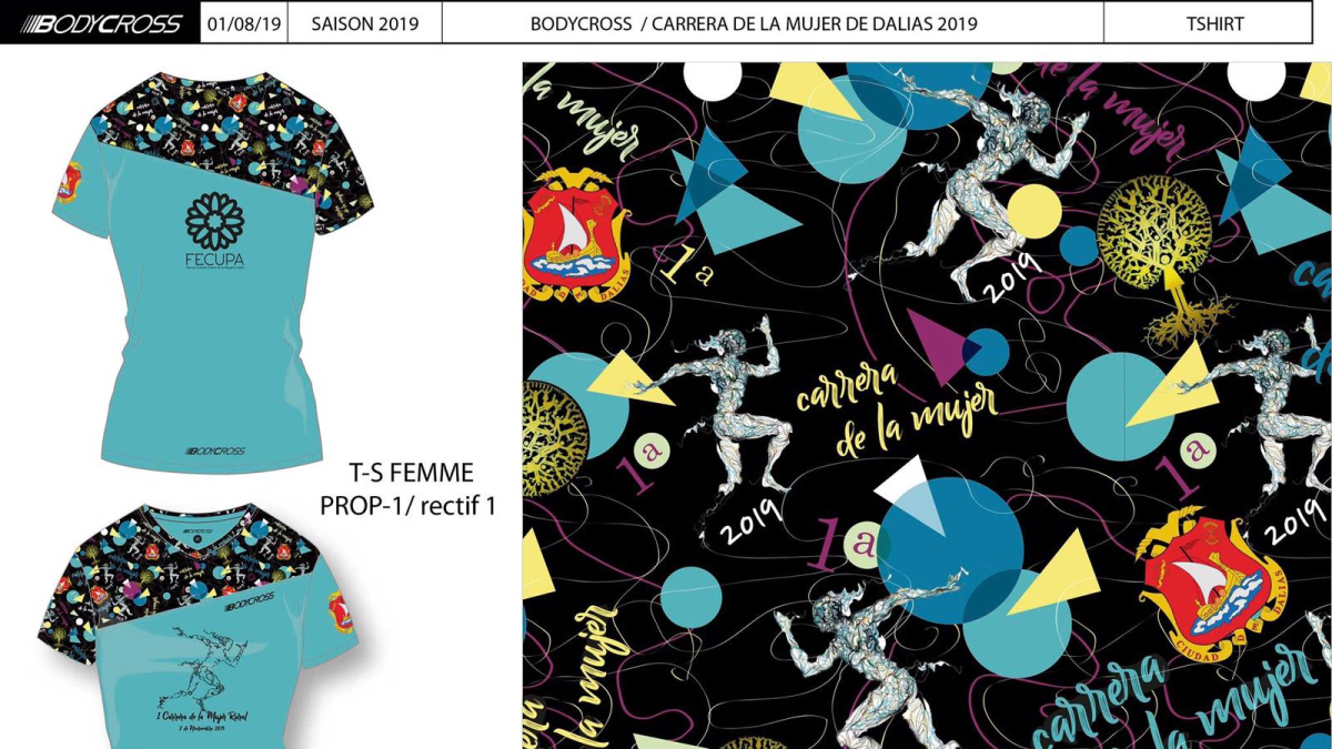 Las camisetas para participar en la carrera.