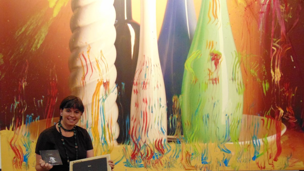 Elena Pedrosa, en el CAF, en solidaridad con el mismo y con su gestor, Rafael Doctor. (Foto: Carmen K. Salmerón)