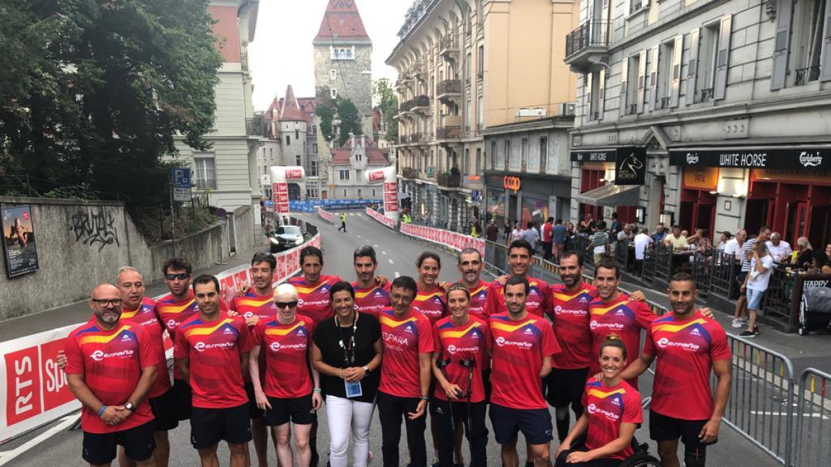María José Rienda con el equipo español.