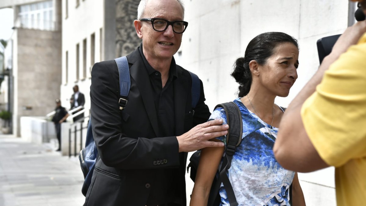 Imagen de este martes de Patricia Ramírez en la puerta de la Audiencia.