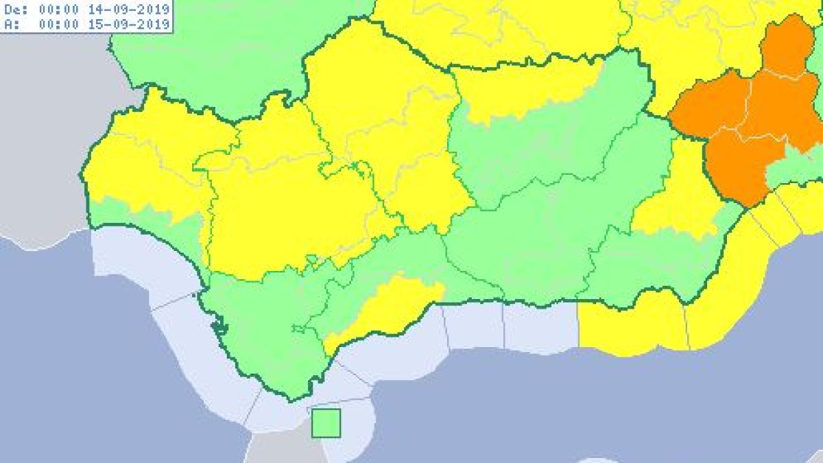 Previsión de Aemet para el sábado.