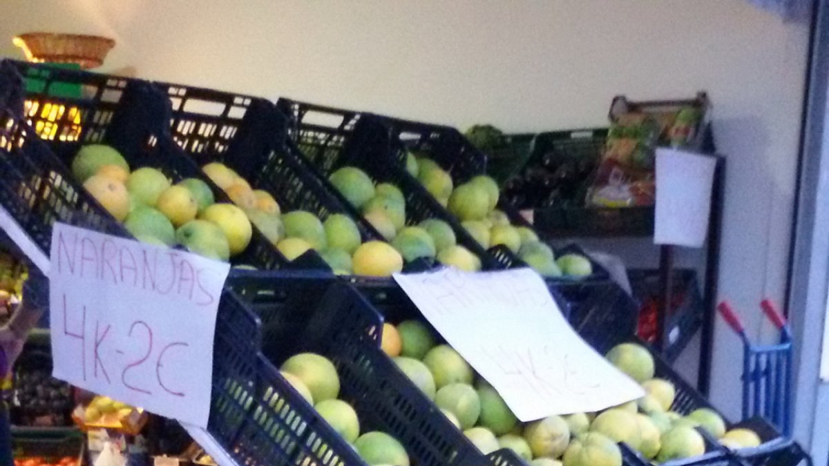 Naranjas a medio madurar.