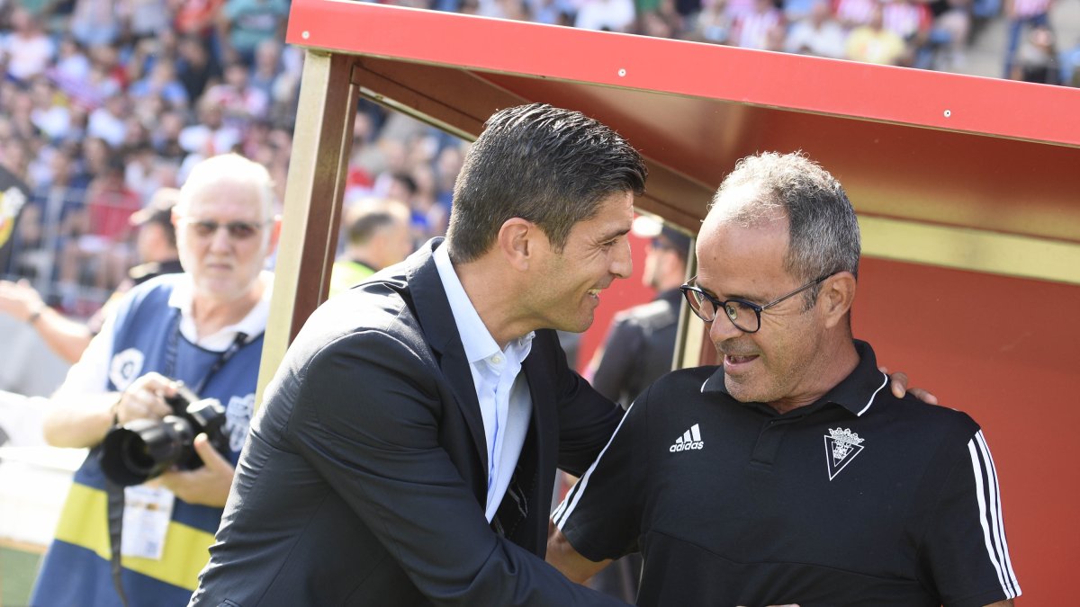 Pedro Emanuel y Álvaro Cervera antes del partido.