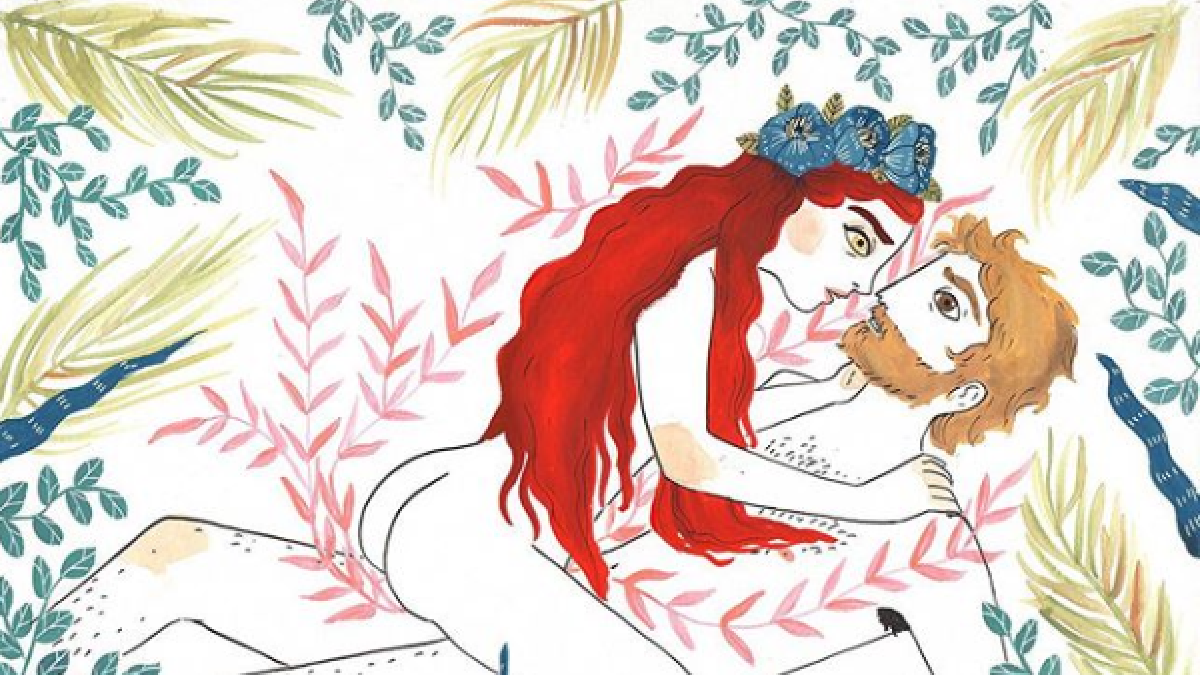 Ilustración de María Hesse que muestra una escena en el Edén