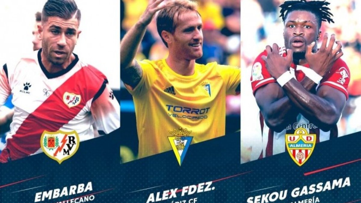 Los tres nominados: Embarba, Álex y Sekou.