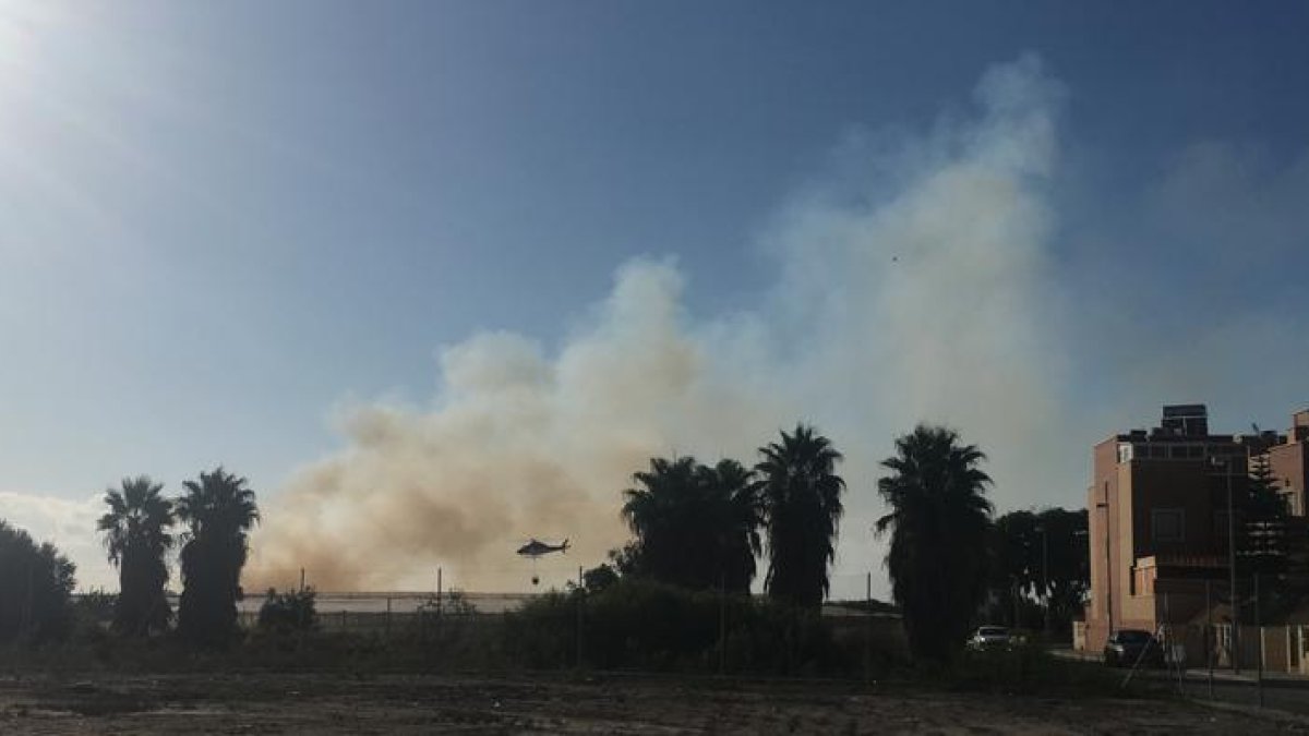 Zona afectada en La Cañada por el incendio.