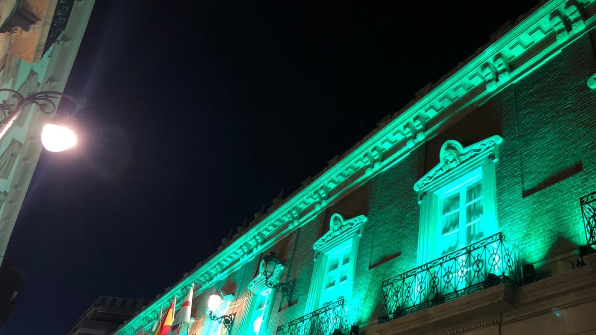 Iluminación de la fachada del Palacio Provincial.