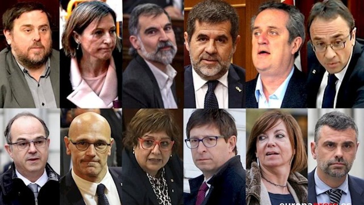 Montaje con los rostros de los líderes independentistas del 1-O y presos del ‘procès’ .