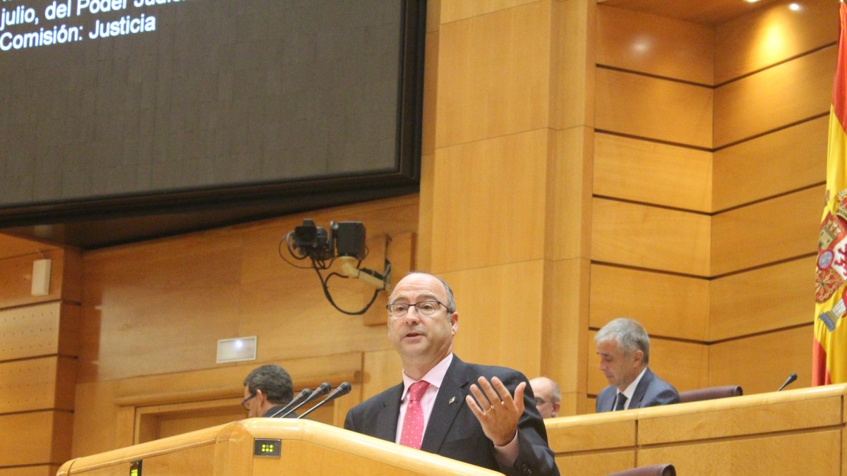 Luis Rogelio Rodríguez-Comendador, en un Pleno en el Senado.
