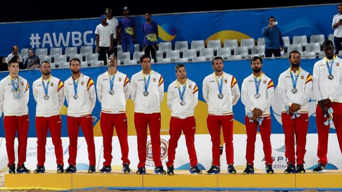 La Selección Española en el podio.