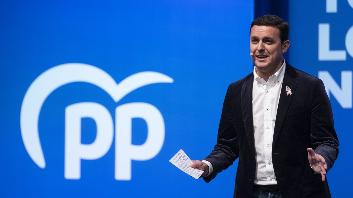Javier García, durante su intervención en Valladolid.