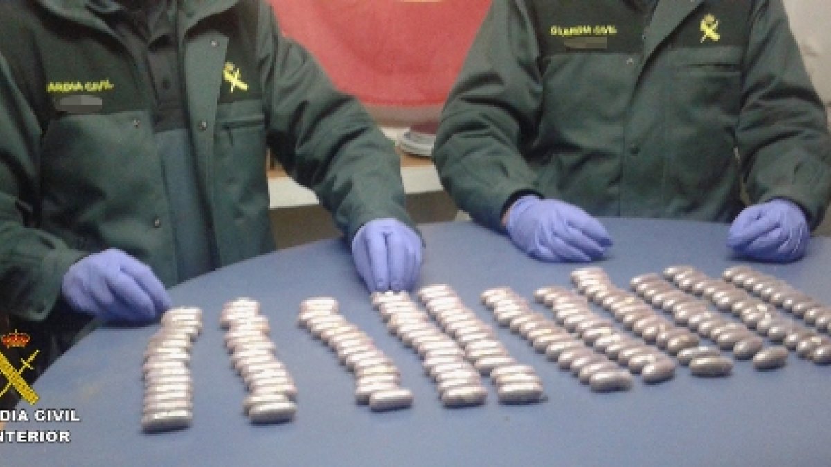 Bellotas encontradas por la Guardia Civil.