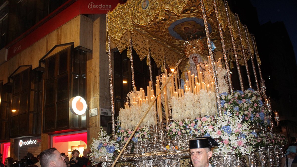 Paso de palio de Nuestra Señora de los Ángeles que estará expuesto en Esencia Cofrade.