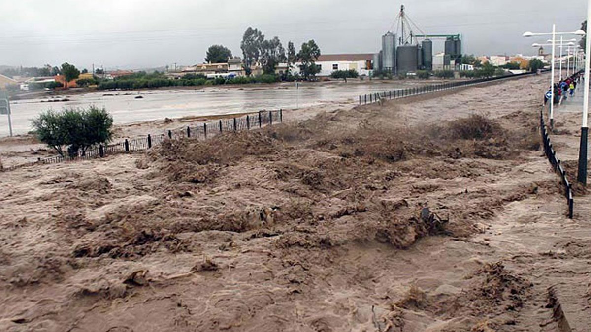 Rambla Nogalte a su paso por el término municipal de Pulpí el 28 de Septiembre de 2012 .