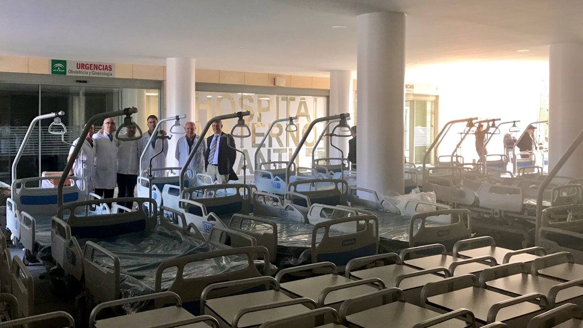 Las camas instaladas en el Materno Infantil.