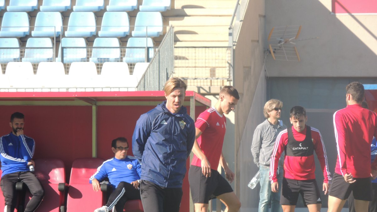 Guti, este jueves en el Estadio.