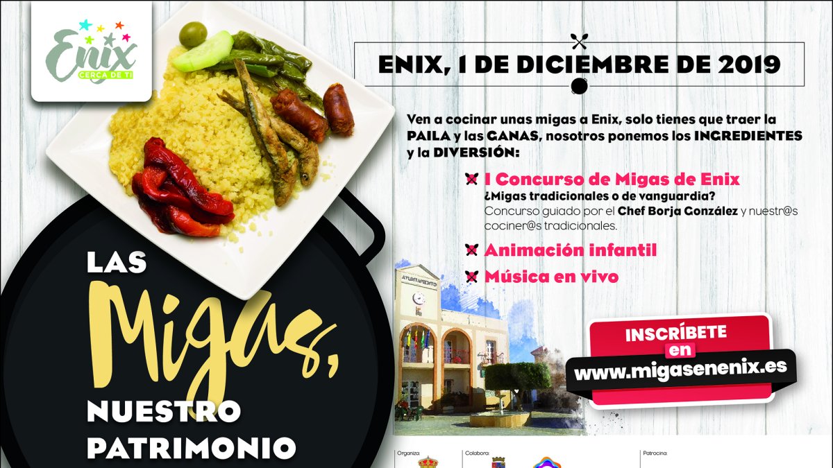 Cartel anunciador del I Concurso de Migas de Enix.