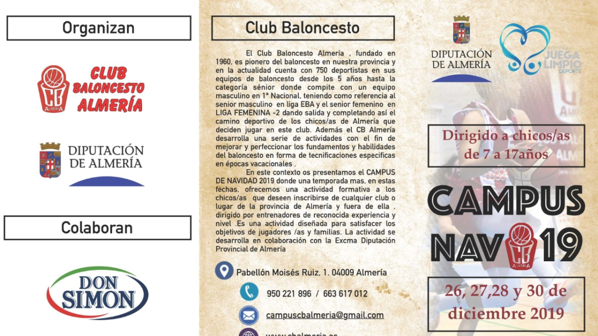 Toda la información sobre el campus de baloncesto.