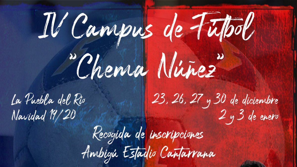 El cartel del Campus de Chema Núñez en La Puebla del Río.