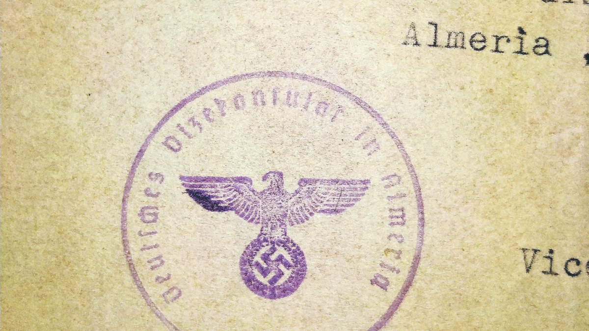 Sello nazi en una carta recibida en Almería.