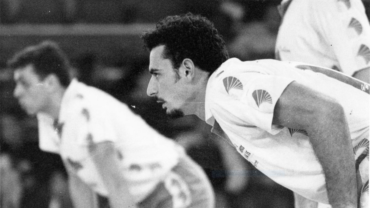 Manolo Berenguel en aquella final de la Copa de Europa.