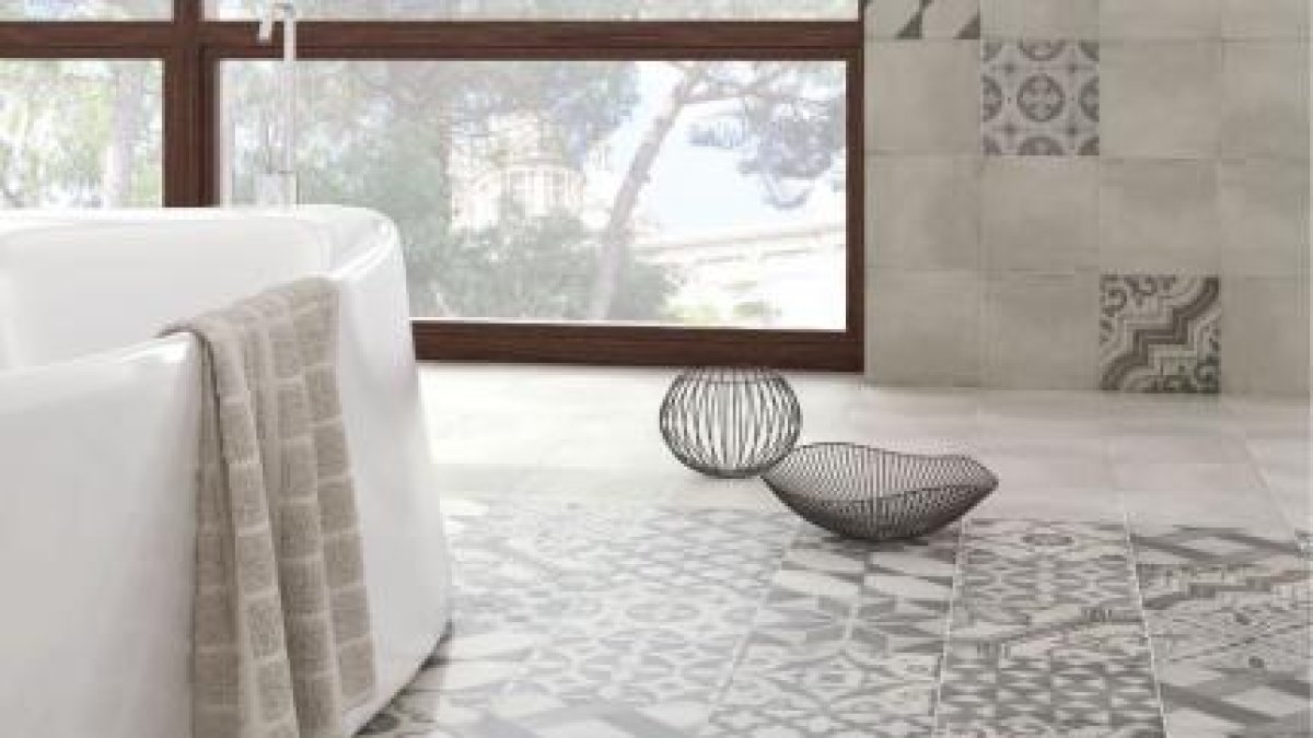 Baldosas higráulicas porcelánicas.