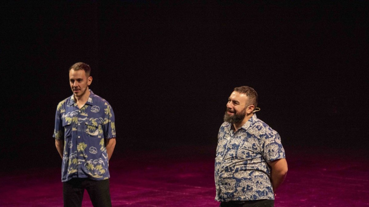 Alberto Casado y Rober Bodegas durante el espectáculo.