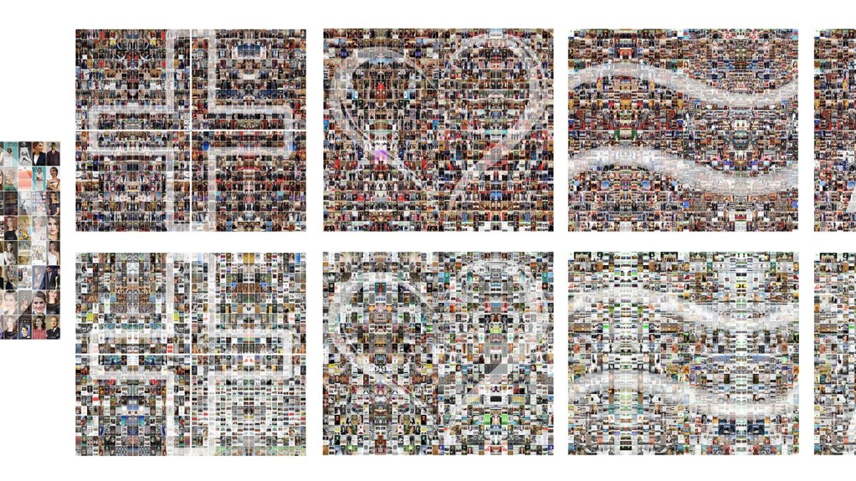 Detalle de los mosaicos de Víctor López.