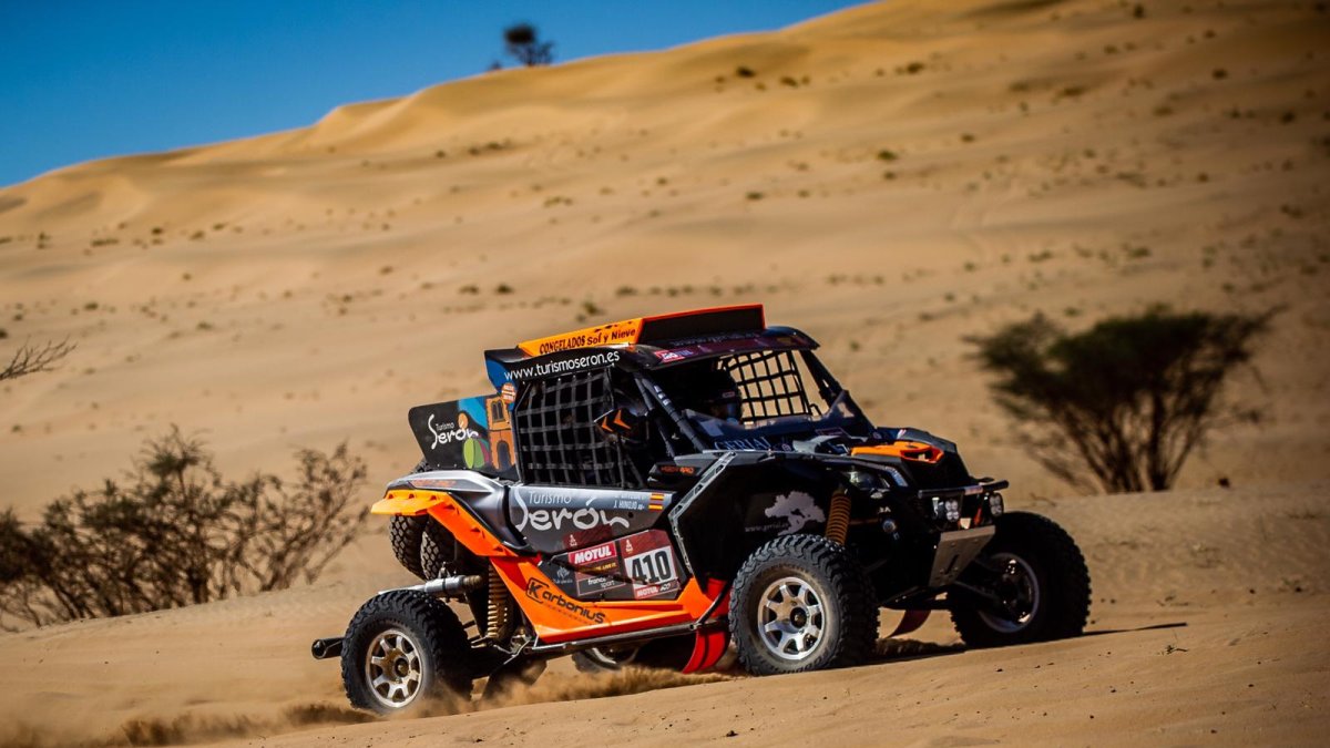 Pedro Hinojo en su primera etapa del Dakar.