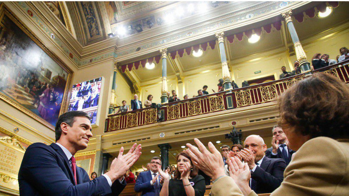 Pedro Sánchez, tras ser investido este martes. (Foto: Congreso)