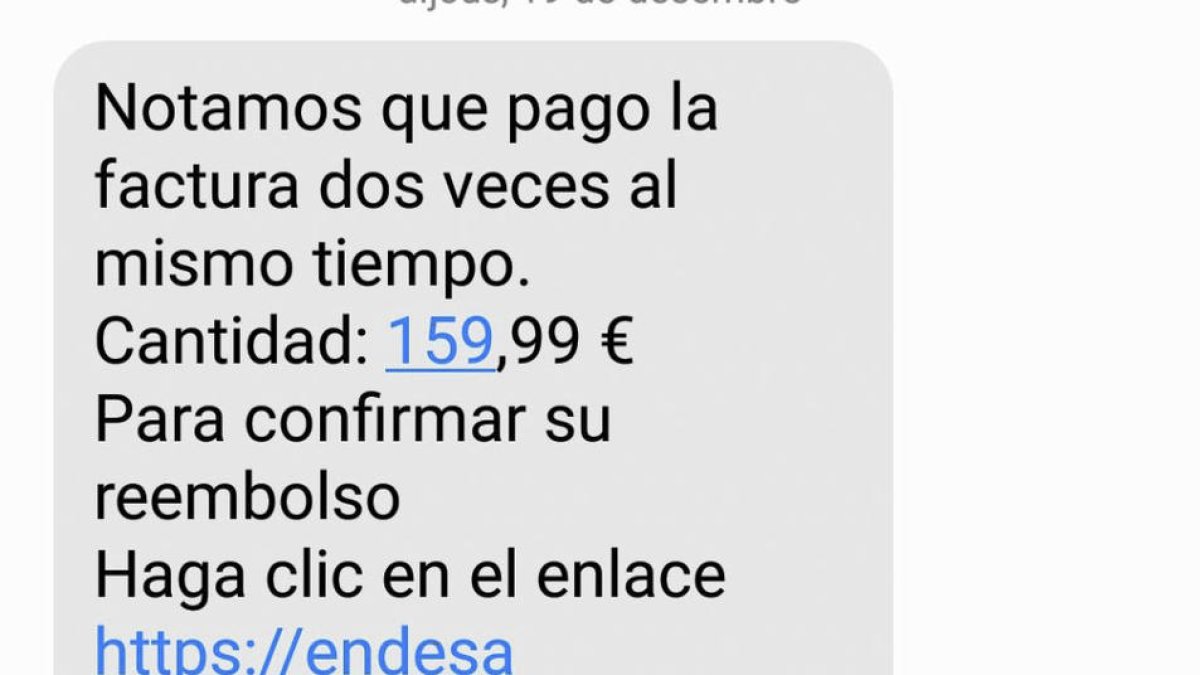 Mensaje recibido por algunos usuarios.