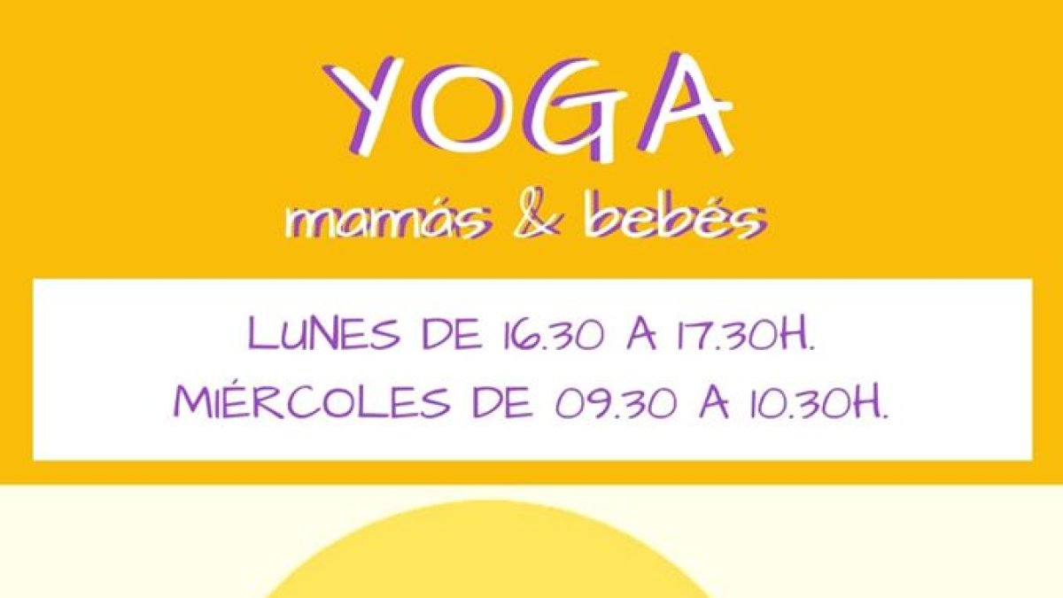Cartel Yoga para mamás con bebés en Ca Liles.