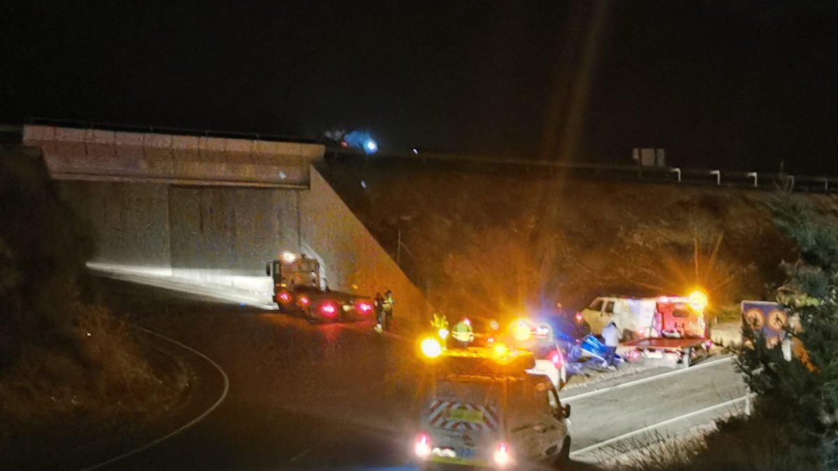 Imagen del accidente en el cruce de Overa.