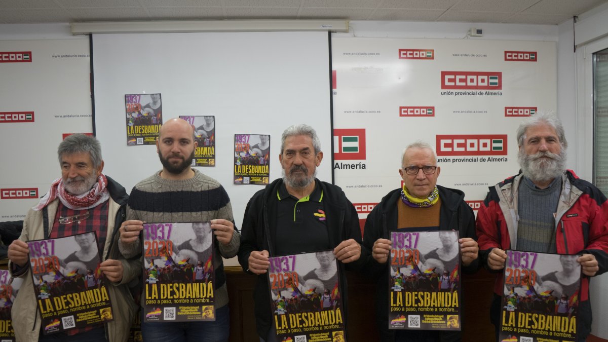 Presentación de los actos de la Desbandá, esta mañana en CCOO.