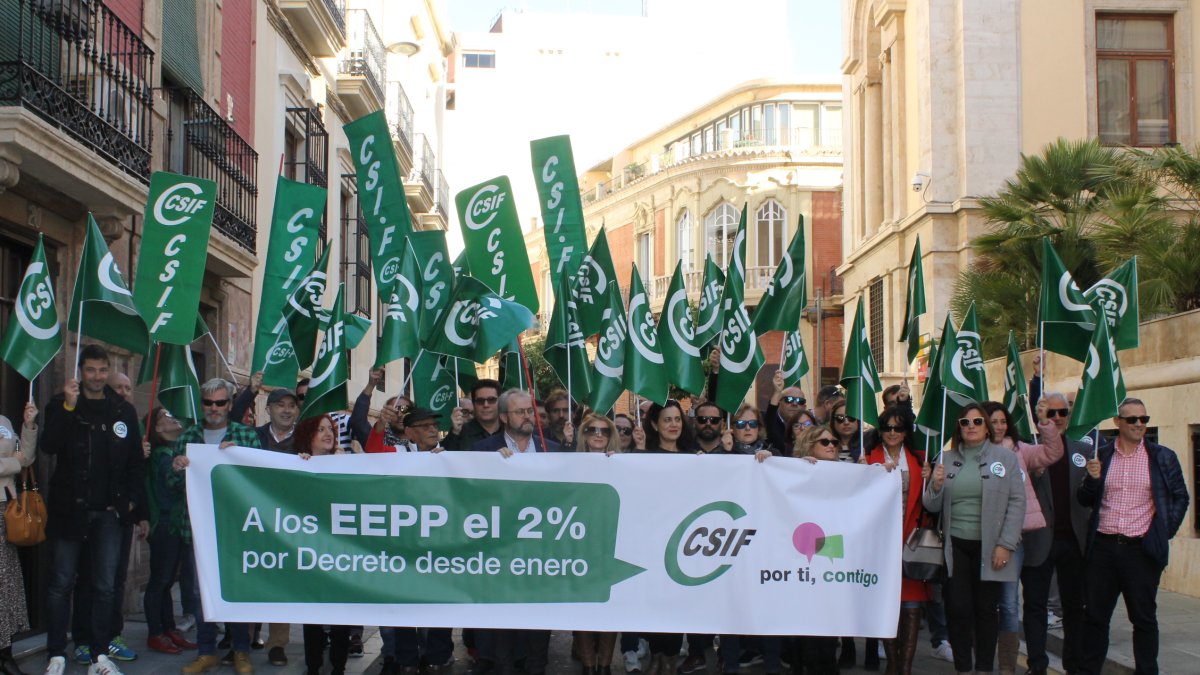 Movilización del sindicato CSIF.