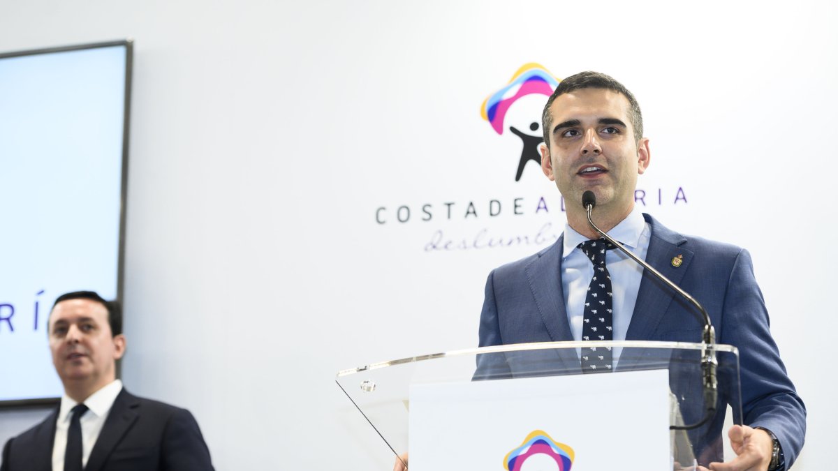 El alcalde, durante la presentación en Madrid.