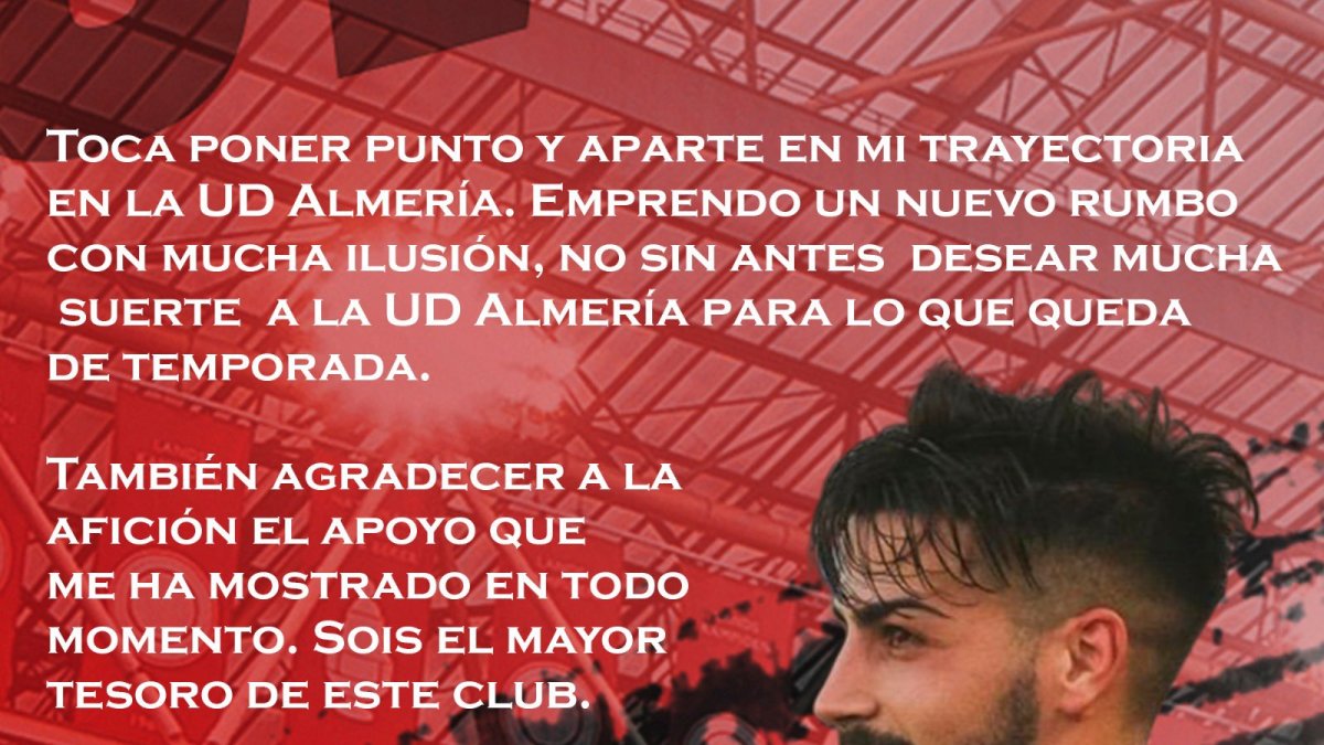 Carta de Chema a la afición del Almería.