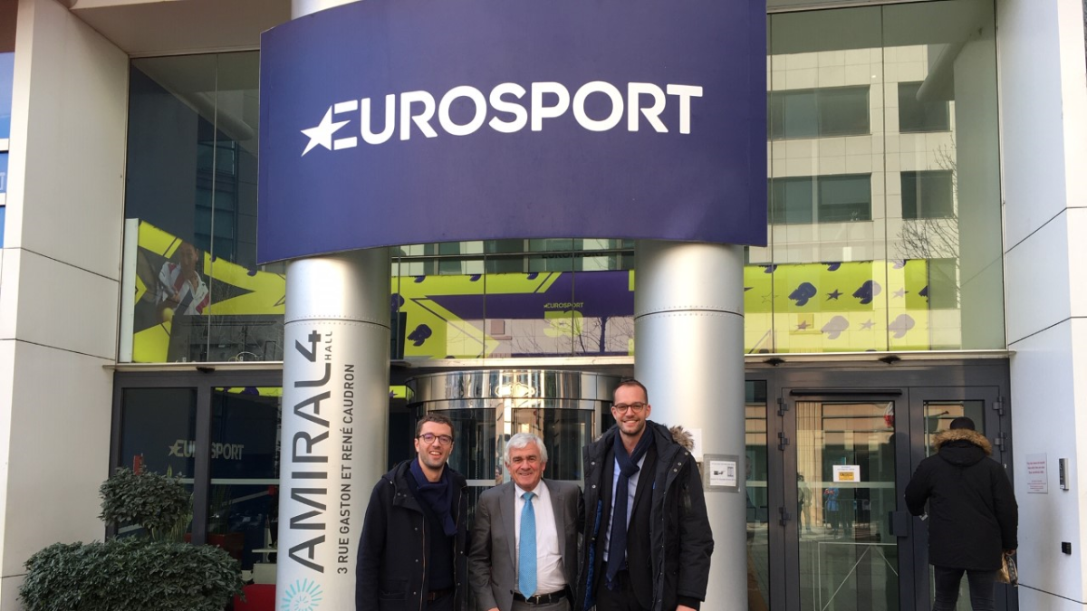 José Manuel Muñoz en la sede de Eurosport.