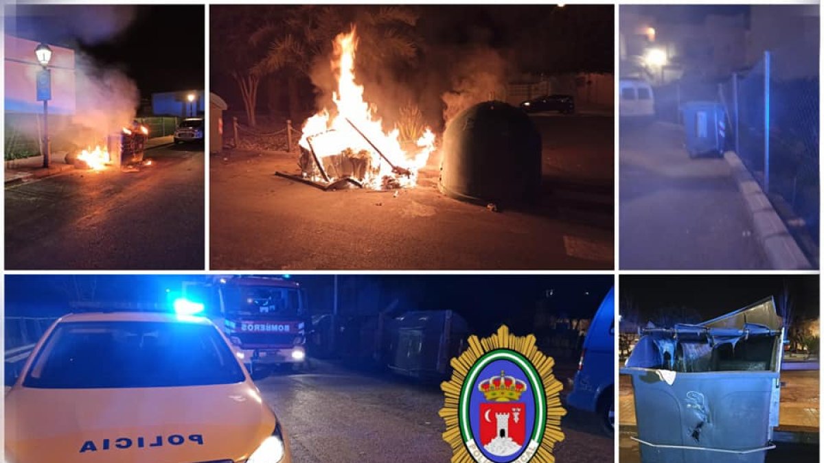 Imágenes difundidas por la Policía Local de Huércal de Almería