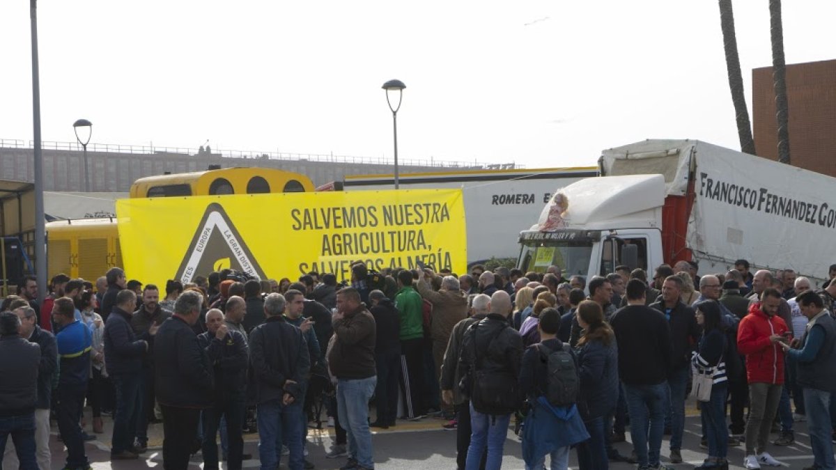 Imagen de la protesta de ayer.